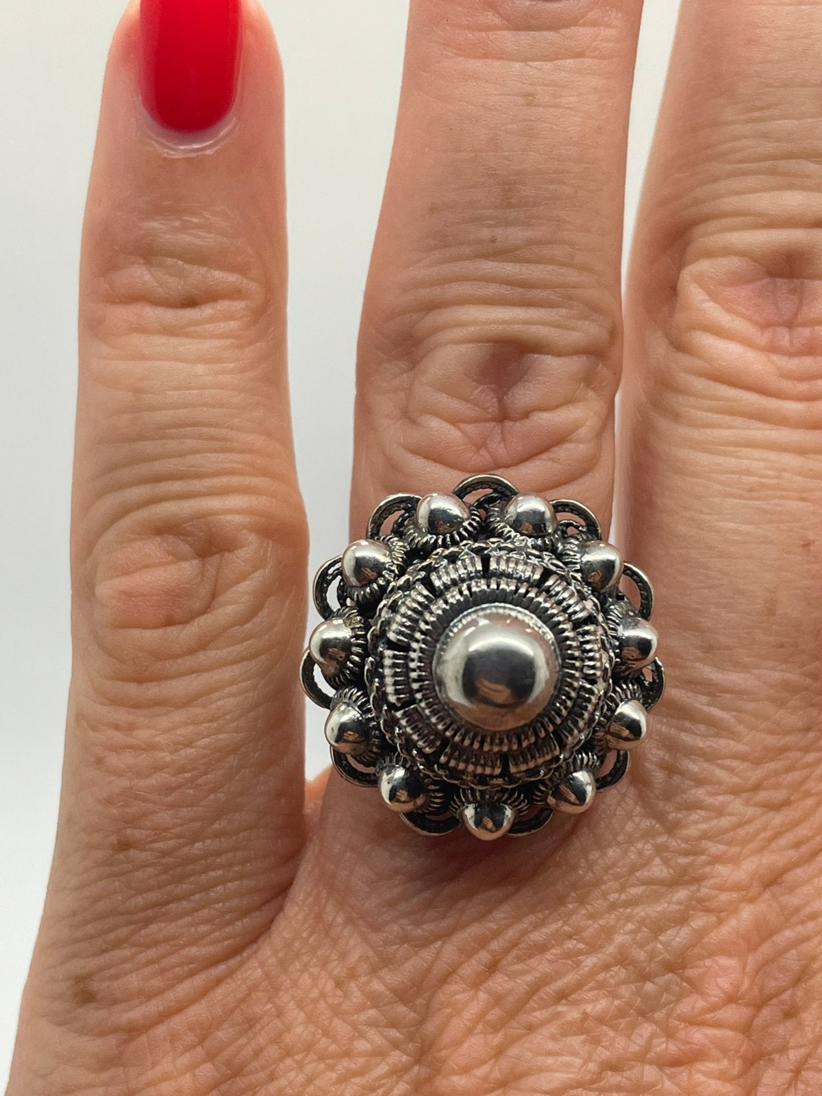 E994 Prachtige zilveren Zeeuwse knoop ring maat 17, Ophalen of Verzenden, Zilver, Ring