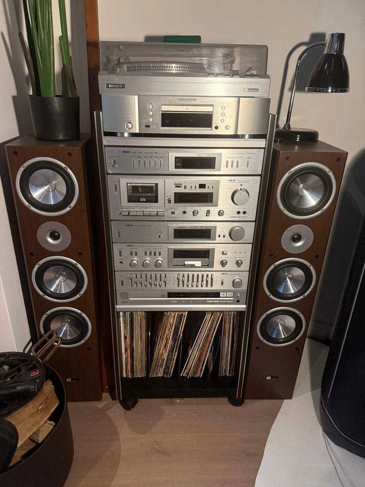 Vintage Akai stereotoren met speakers compleet, Audio, Tv en Foto, Stereo-sets, Ophalen, Zo goed als nieuw, Speakers, Akai