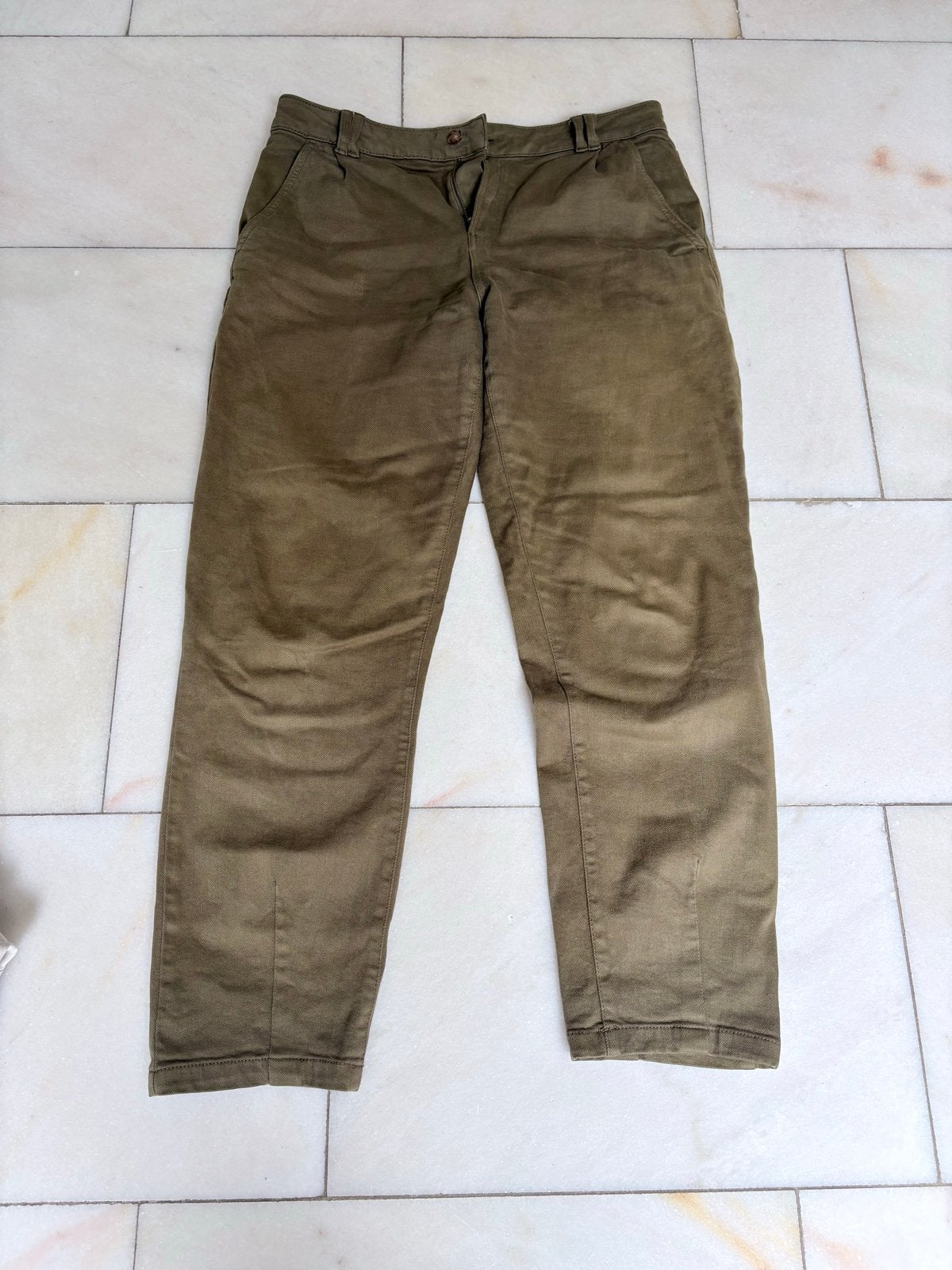 Sezane broek maat 40 in goede staat, kleur khaki, Ophalen of Verzenden, Zo goed als nieuw, Maat 38/40 (M), Groen