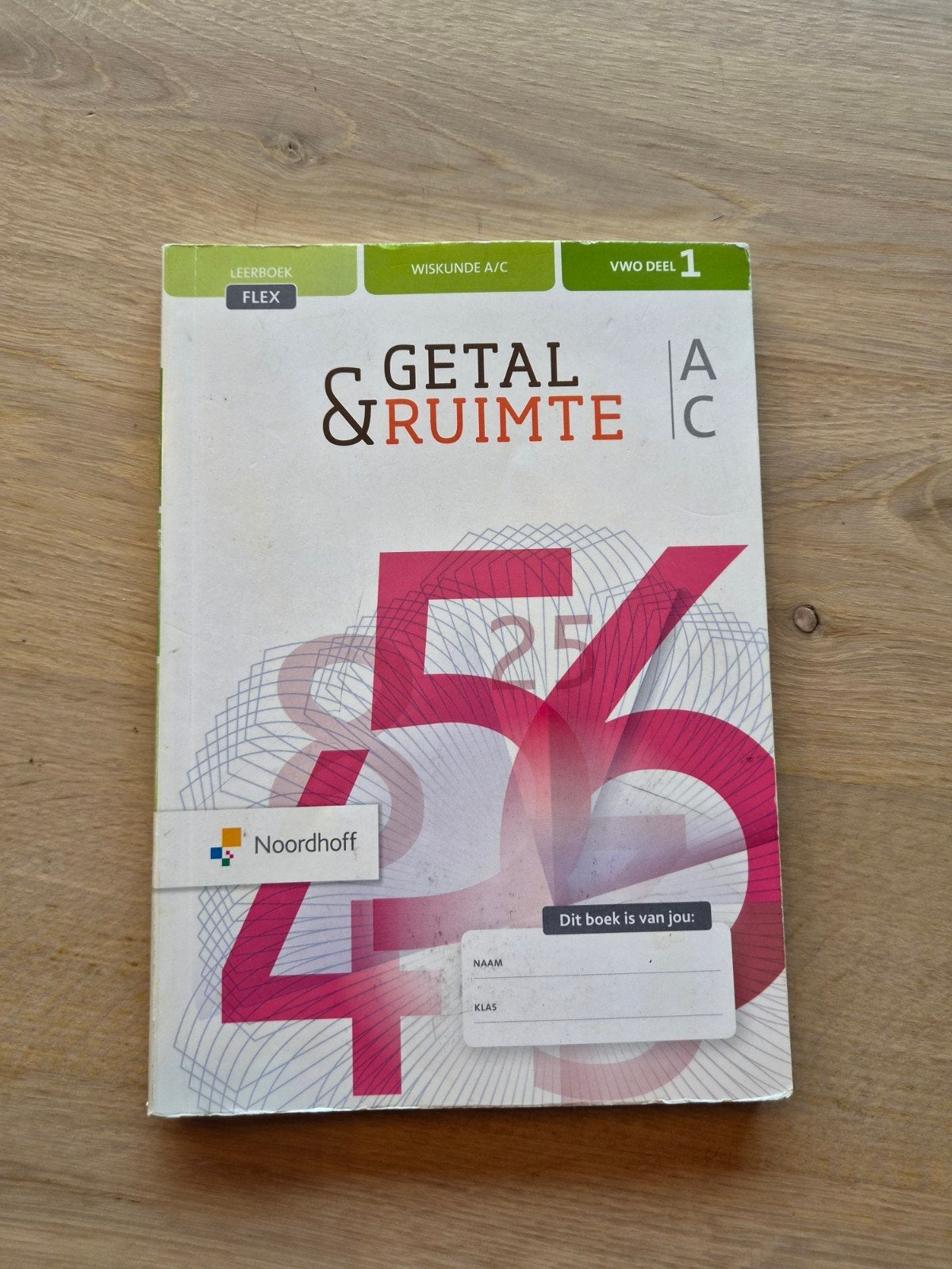 Getal & Ruimte Wiskunde A/C VWO deel 1 en 2, Boeken, Gelezen, VWO, Wiskunde A, Ophalen of Verzenden