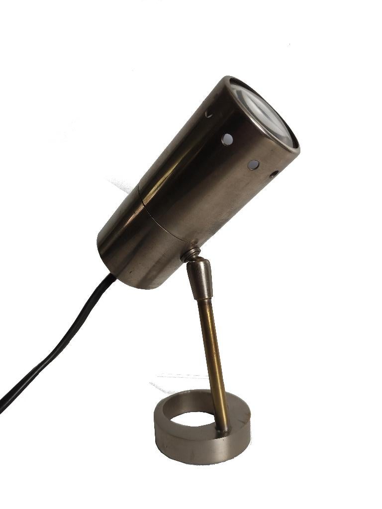 Zeer bijzonder vintage Italiaans design tafel lens lamp, Ophalen of Verzenden, Gebruikt, Glas