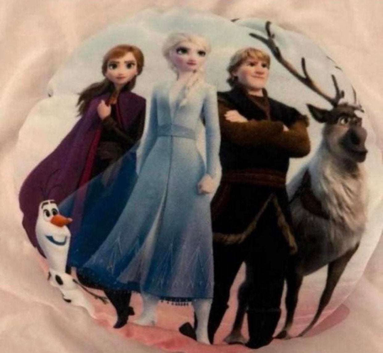 Frozen II knuffelkussen Disney Olaf Elsa Anna Kristoff Sven, Paars, Disney, Overige typen, Ophalen of Verzenden