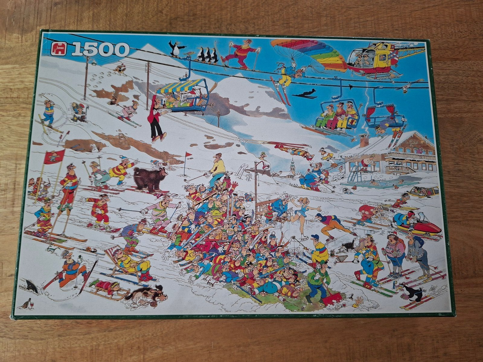 Jan van Haasteren puzzel 1500 stukjes wintersport - compleet, Ophalen of Verzenden, Gebruikt