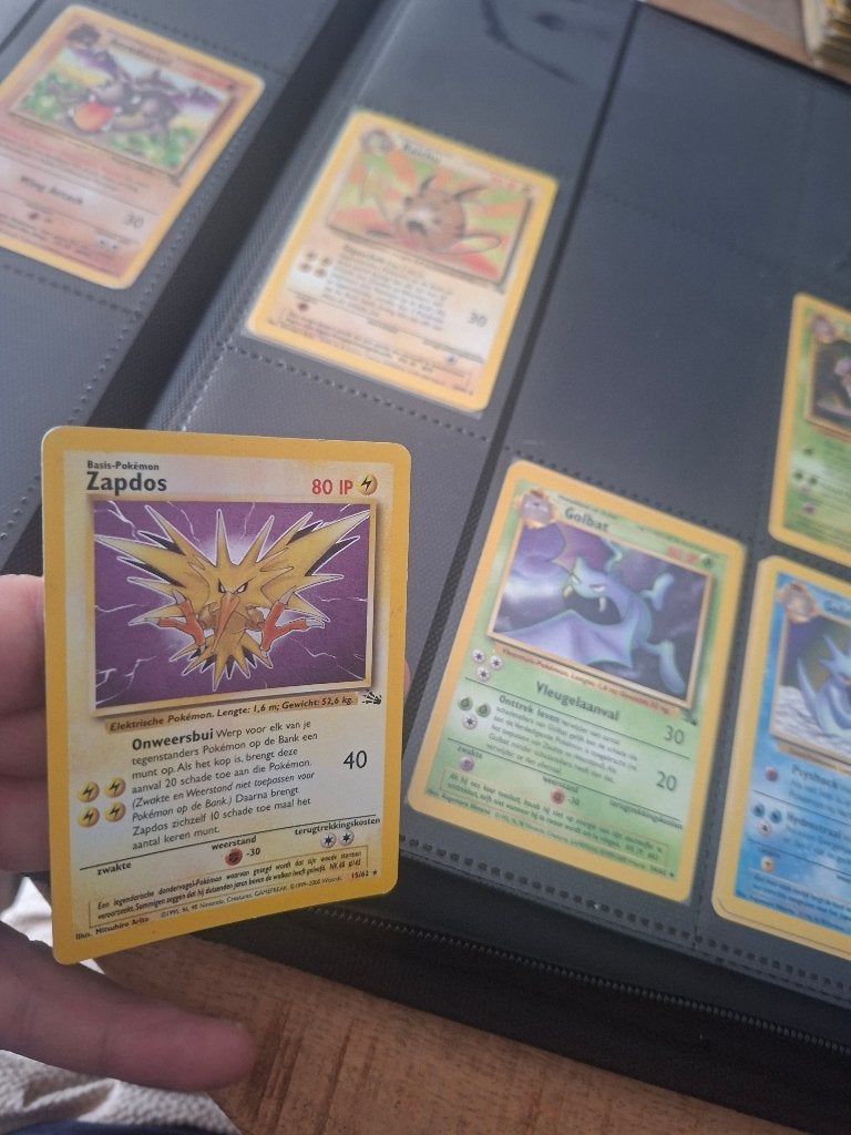Erg zeldzame Zapdos holo Unlimited Nederlands, Ophalen of Verzenden, Zo goed als nieuw, Losse kaart, Foil