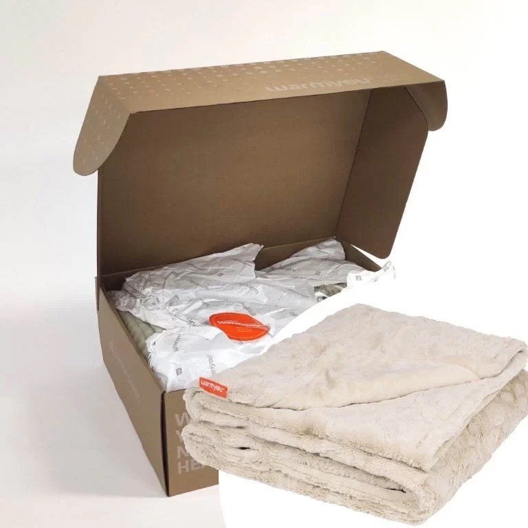 Warmyou Luxum Elektrische fleece deken XL Taupe, Outlet, Huis en Inrichting, Woonaccessoires | Plaids en Woondekens, Zo goed als nieuw
