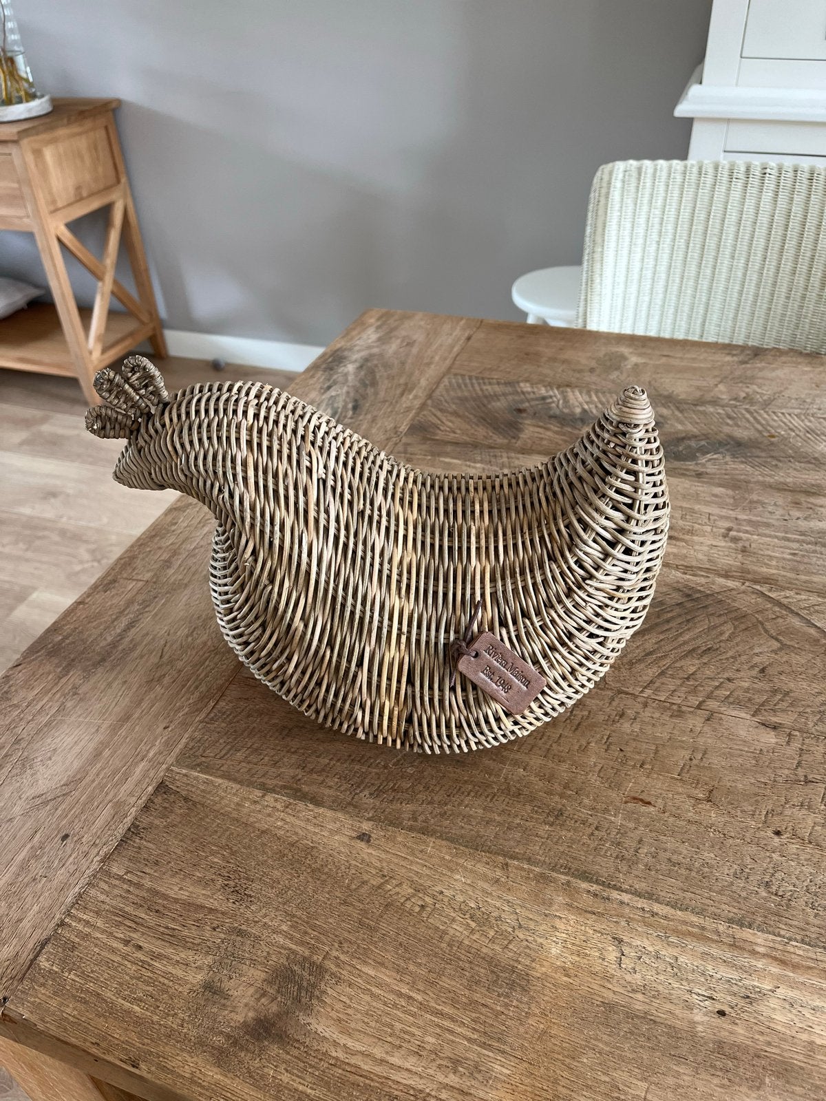 Rivièra Maison decoratieve kip, Ophalen, Beige, Natuurlijk materiaal, Landelijk