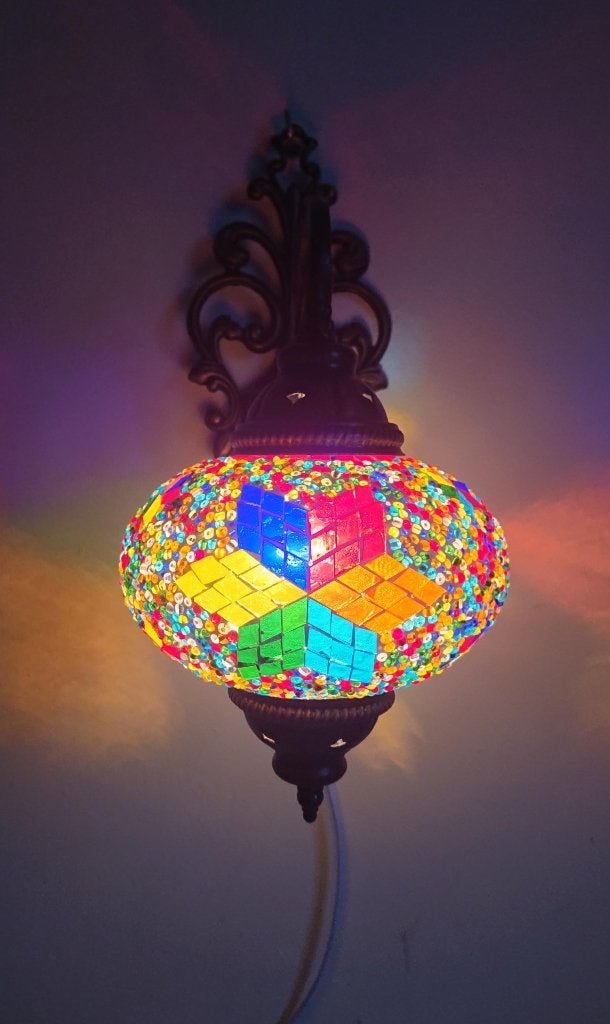 Diverse wandlamp Oosters Arabisch Marrakech glasmozaieklamp, E14 (klein), Nieuw, Ophalen of Verzenden, Glas