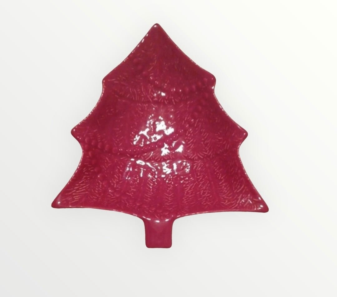 Medium barbotine kerstboom schaaltje Bordallo Pinheiro, Verzenden, Zo goed als nieuw