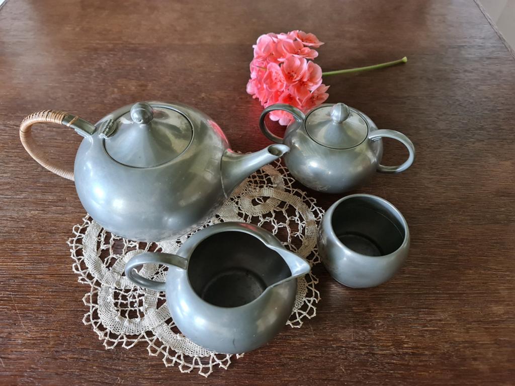 Theeservies van tin | Pewter Tiel Holland, Verzamelen, Ophalen