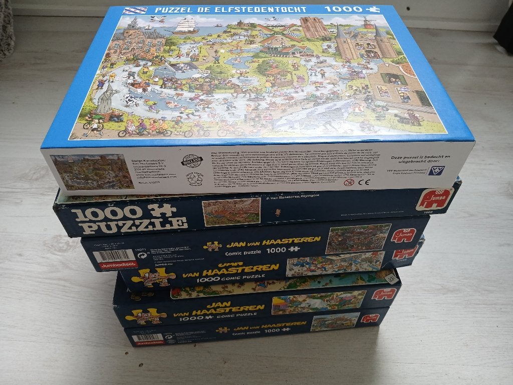 6 Puzzels van oa van haasteren en meer, Ophalen, 500 t/m 1500 stukjes, Zo goed als nieuw