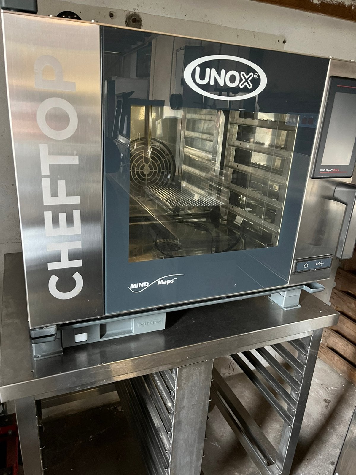 Unix Cheftop combiststeamer , ontharder+onderstel+wielen, Ophalen, Ovens, Magnetrons en Steamers