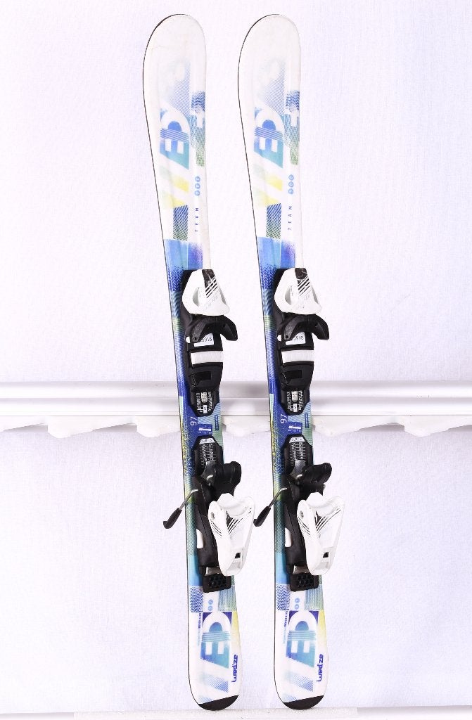 97 cm kinder ski's WEDZE TEAM 300, blue/white + Tyrolia SLR, Overige merken, Gebruikt, Verzenden, Carve