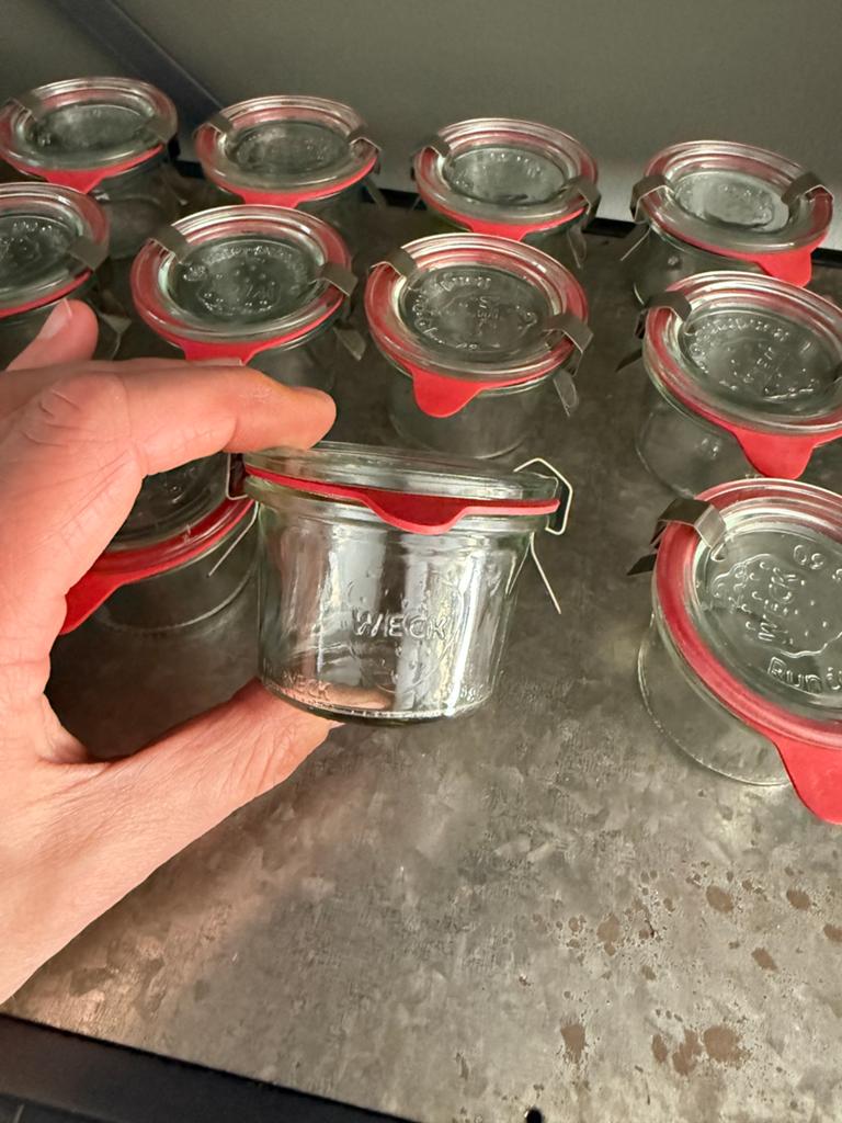 Weckpotjes mini 80ml 12 stuks origineel, Huis en Inrichting, Ophalen of Verzenden, Zo goed als nieuw, Overige materialen, Pot, Bus of Blik
