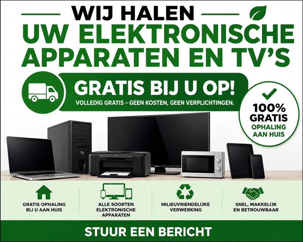 gezocht: TV's,Laptop, computers, wasmachines, koelkasten..., Ophalen of Verzenden