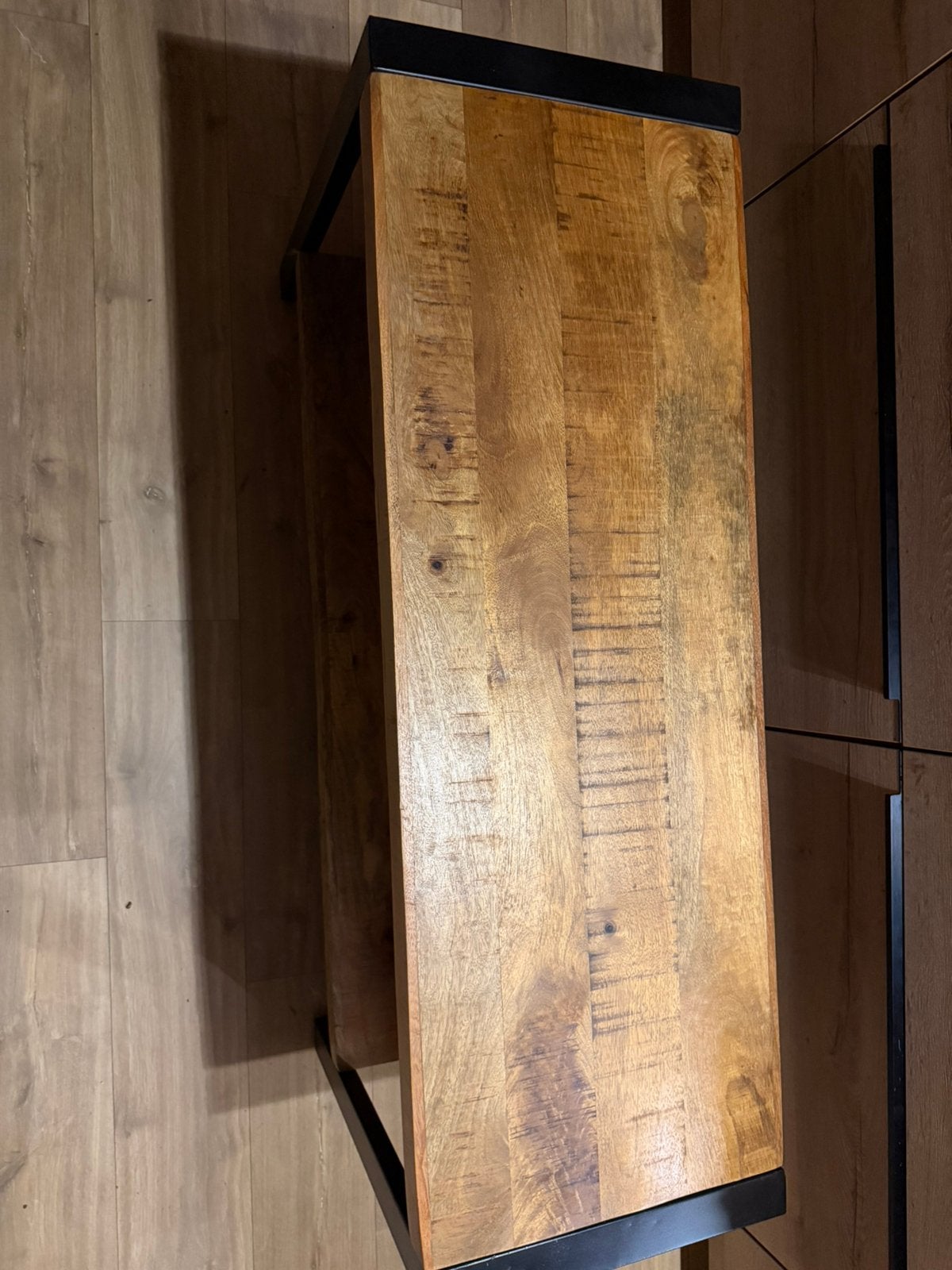 Mango houten tv meubel, Ophalen, 100 tot 150 cm, Zo goed als nieuw, Minder dan 100 cm