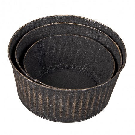 CLAYRE & EEF - SET ZWART ZINKEN BAKKEN - VAN 19,50 NU 9,50, Rond, Nieuw, Ophalen of Verzenden, Metaal