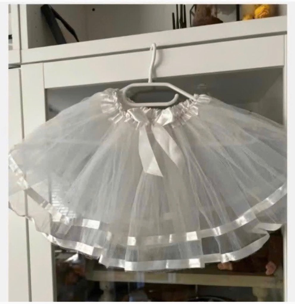 Wit Tutu petticoat Rokje - kindermaat elastiek, 27 cm, Overige typen, Ophalen of Verzenden, Zo goed als nieuw, X
