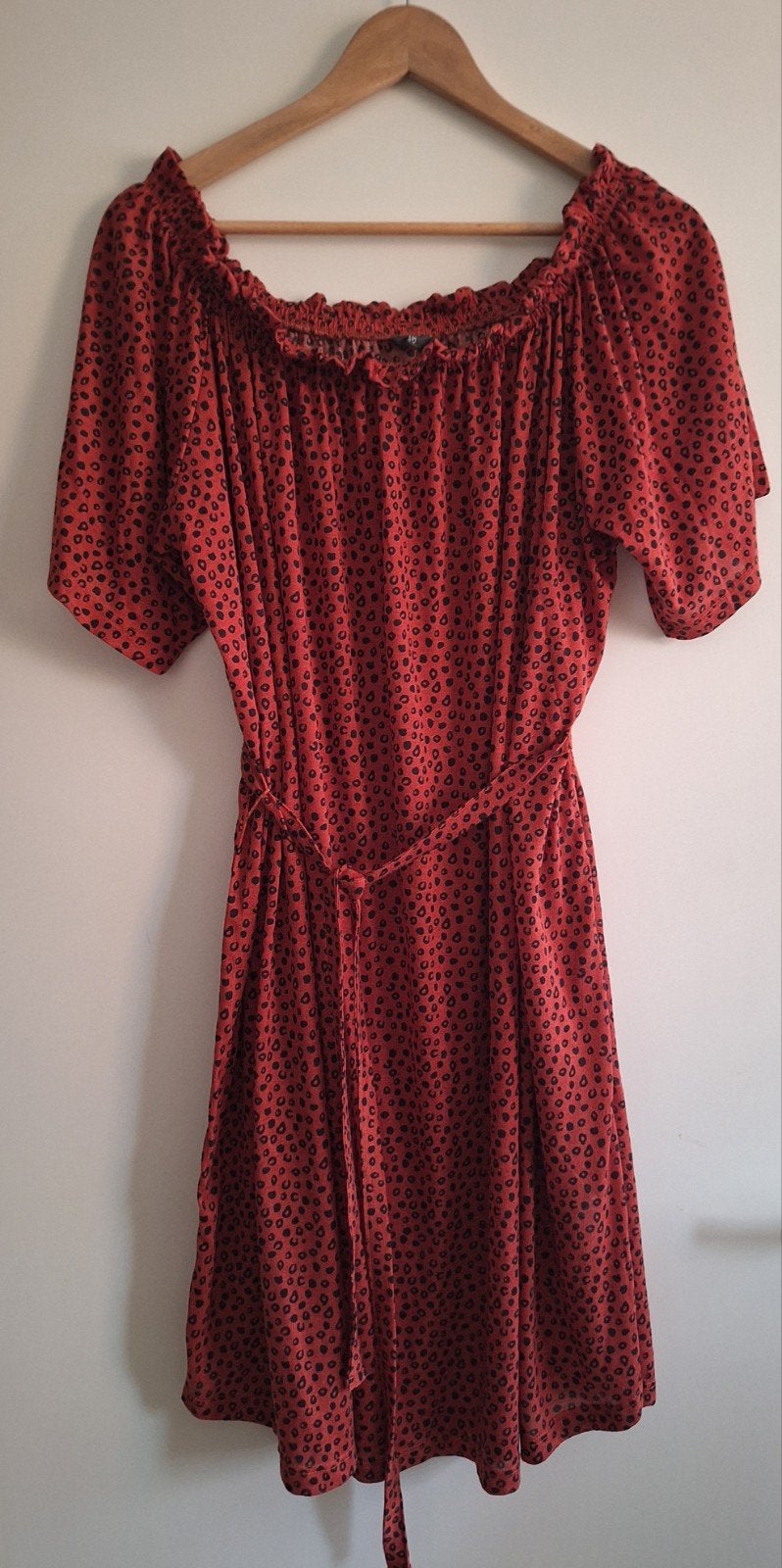 Rood met zwarte jurk met ceintuur maat 46 merk Zeeman Nieuw, Zeeman, Maat 46/48 (XL) of groter, Nieuw, Ophalen of Verzenden