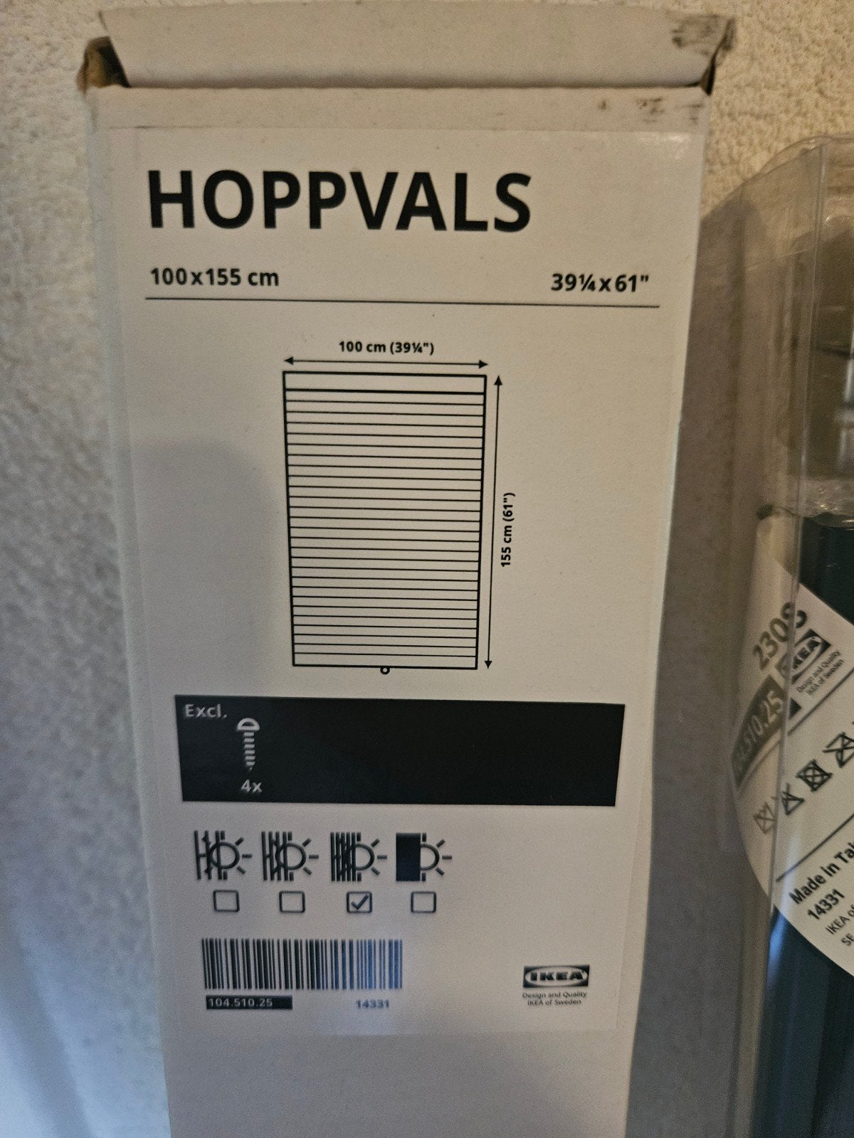2 Plisségordijnen hoppvals (Ikea), Ophalen, Nieuw, 100 cm, 155 cm