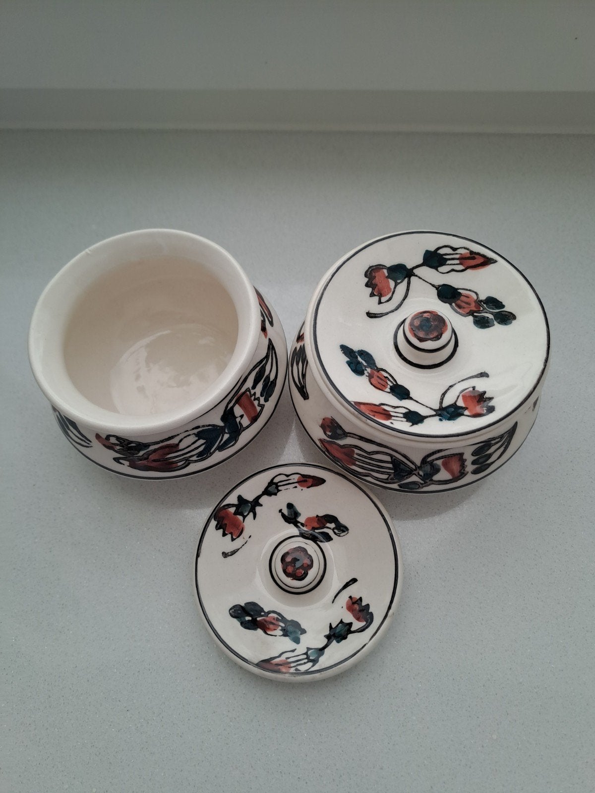 Set van 2 Indiase aardewerken kulfi potjes met deksel., Antiek en Kunst, Antiek | Keramiek en Aardewerk, Ophalen of Verzenden