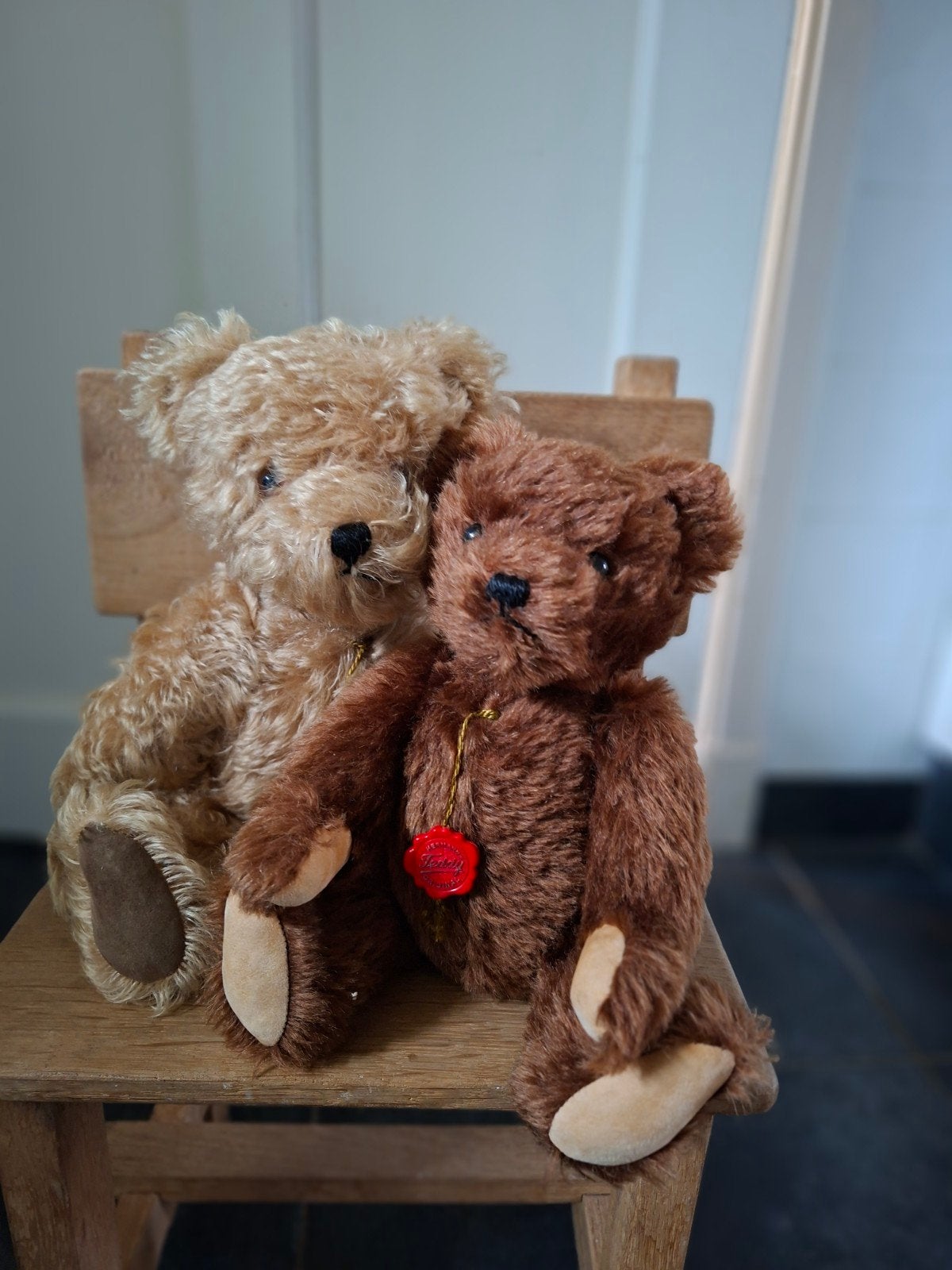 originele teddyberen bruin en beige in zeer goede staat, Ophalen of Verzenden, Zo goed als nieuw, Stoffen beer, Overige merken