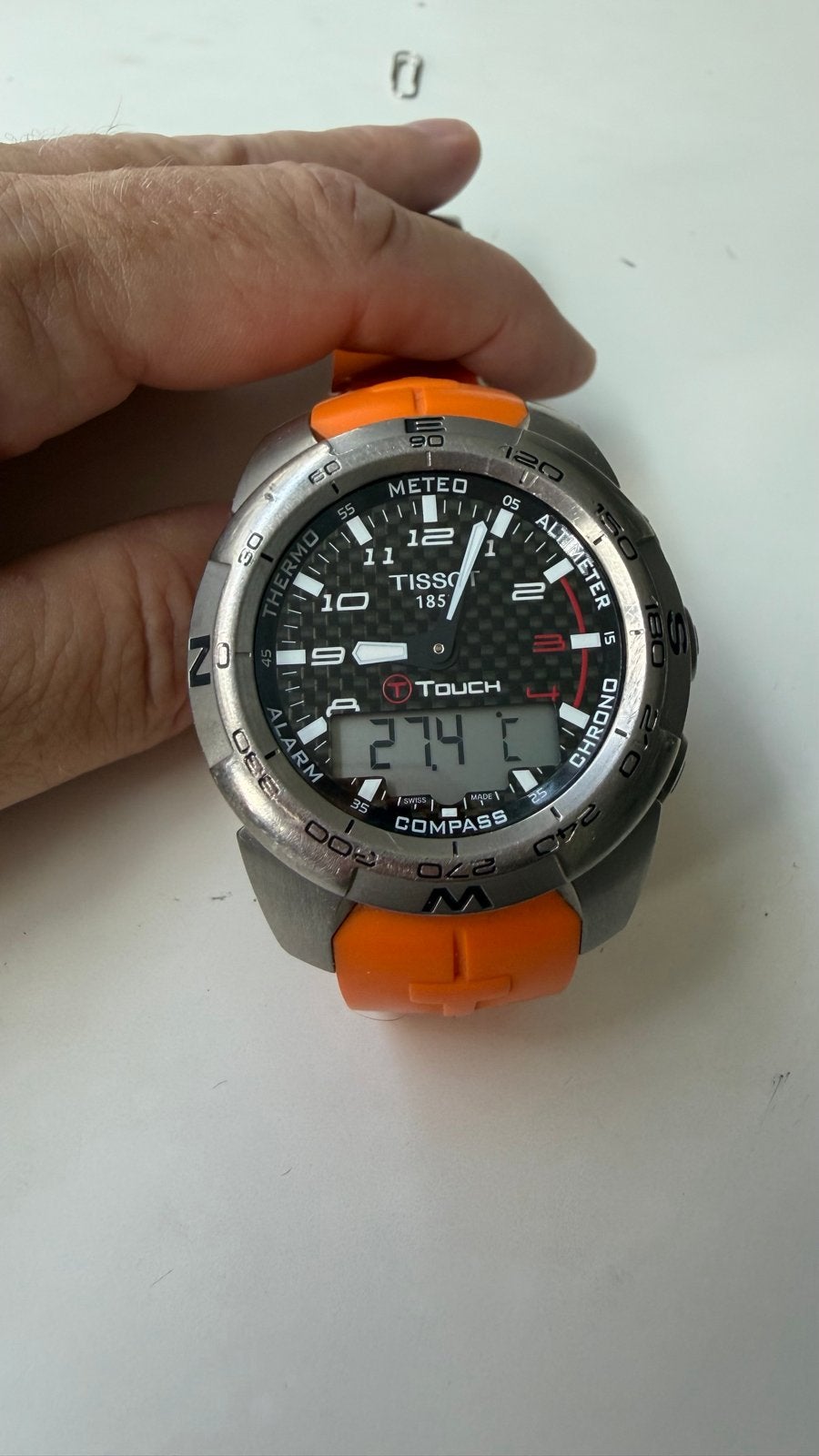 Tissot T-Touch Expert Titanium Smartwatch Oranje, Sieraden, Tassen en Uiterlijk, Oranje, Ophalen of Verzenden, Zo goed als nieuw