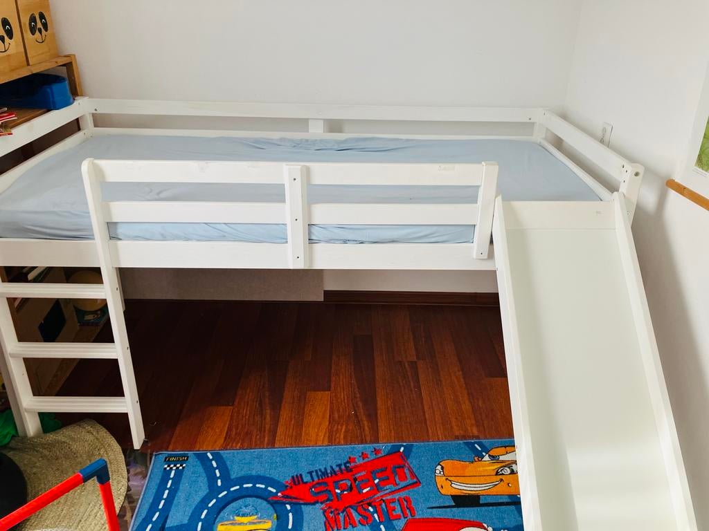 Hoogslaper met glijbaan, Kinderen en Baby's, Kinderkamer | Stapelbedden en Hoogslapers, Ophalen, Gebruikt, Hoogslaper