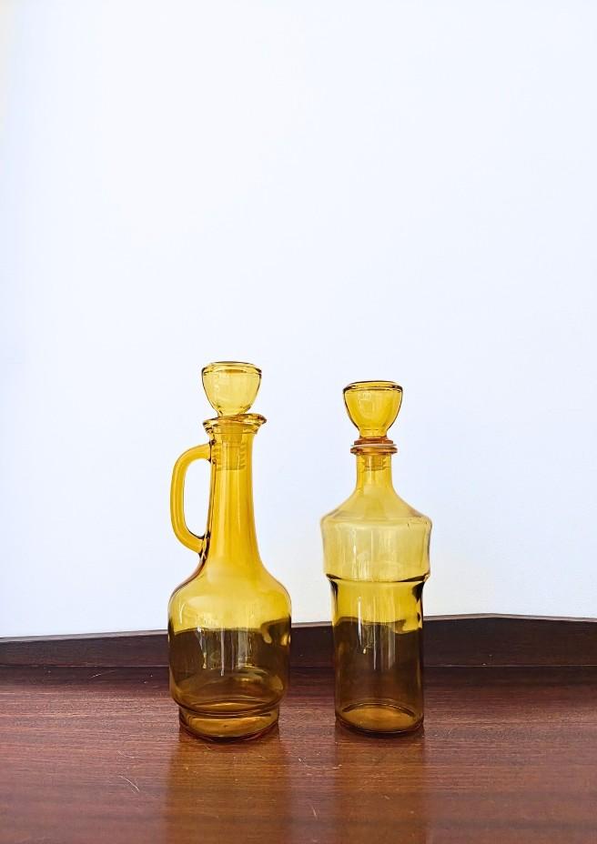 Vintage Lubiana glazen karaffen - set van 2, Verzenden