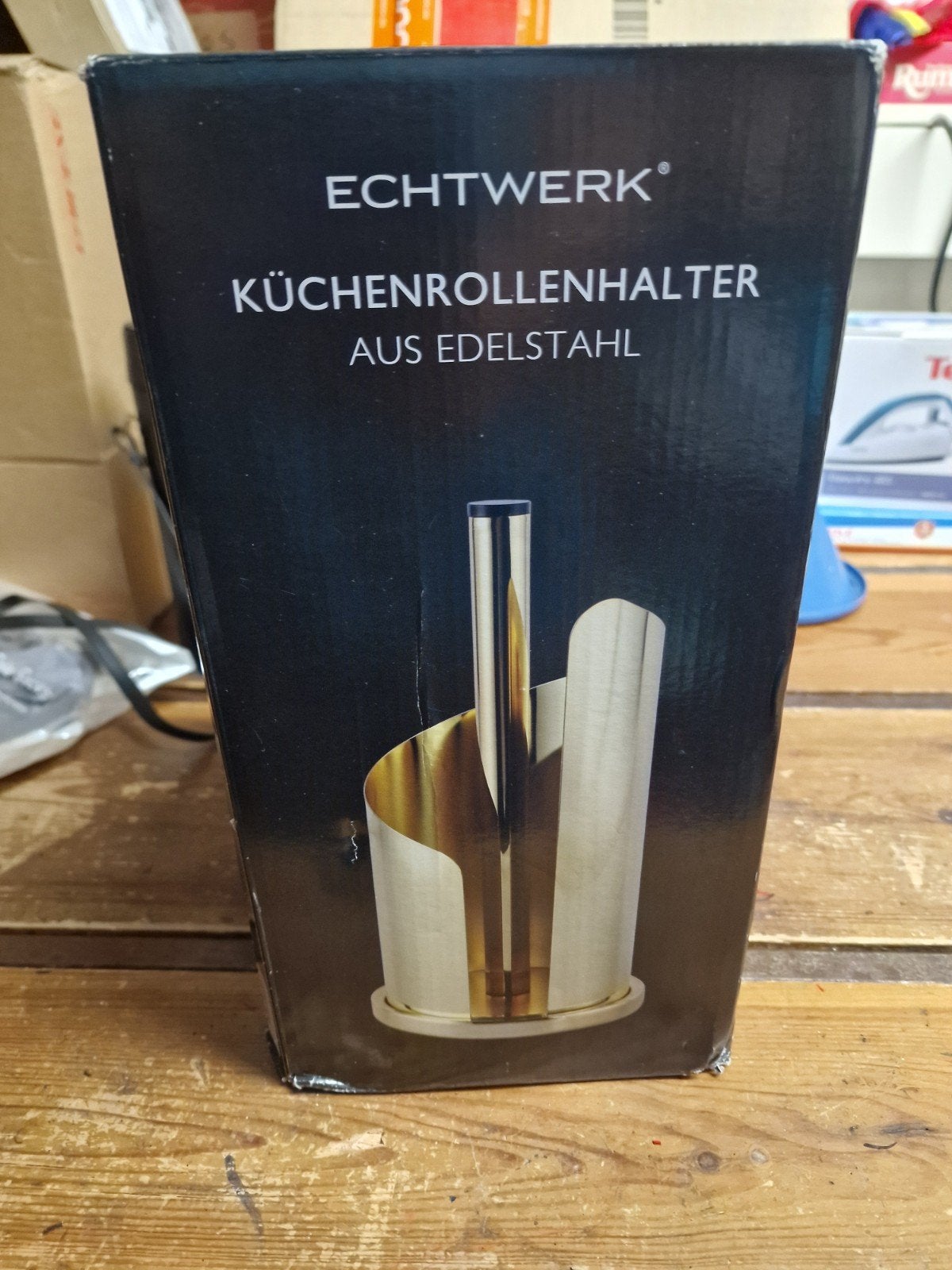 Nieuwe Echtwerk Keukenrolhouder RVS Goudkleurig, Overige typen, Goud, Nieuw, Ophalen of Verzenden