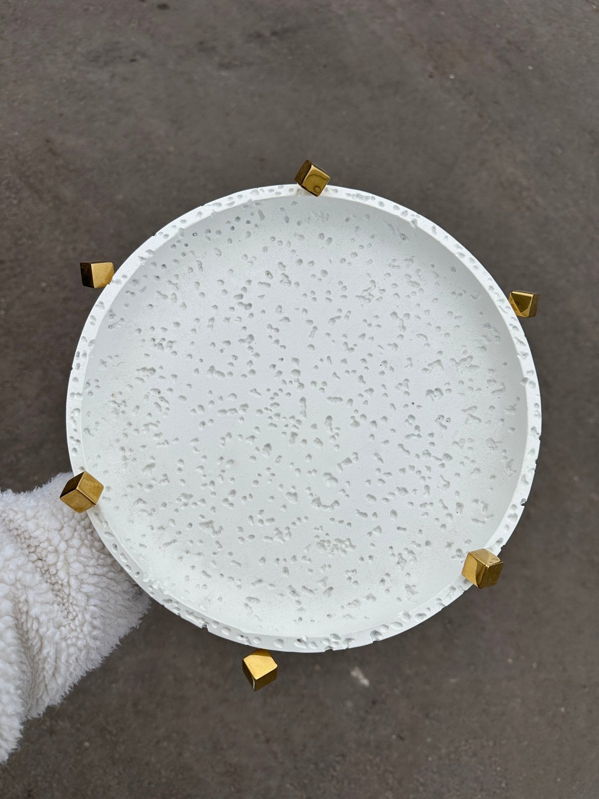Plateau bord wit met gouden vierkantjes, Huis en Inrichting, Woonaccessoires | Dienbladen, Ophalen of Verzenden, Zo goed als nieuw