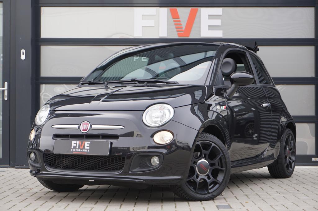 Fiat 500 C 0.9 Turbo 500S / 80pk / Apple Carplay / Pdc / Lmv, Auto's, Fiat, 40 €/maand, Leder en Stof, Zwart, Origineel Nederlands