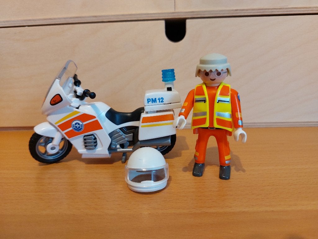 Playmobil - Spoedarts op motor (5544), Gebruikt, Complete set, Overige typen, Ophalen of Verzenden