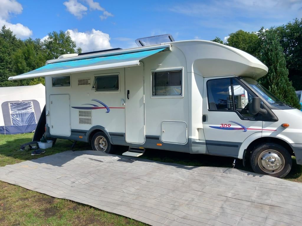 Ford Transit Challenger Trigano, 2.4 l. turbo diesel,bj.2004, Ringverwarming, Ford, Luifel, Reservewiel