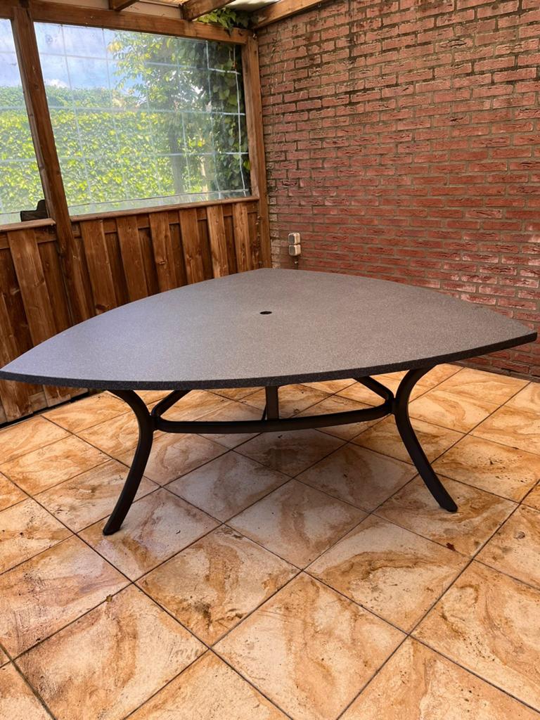 Hartman tuintafel met granieten blad – groot formaat, Tuin en Terras, Tuintafels, Zo goed als nieuw, Rechthoekig, Overige materialen
