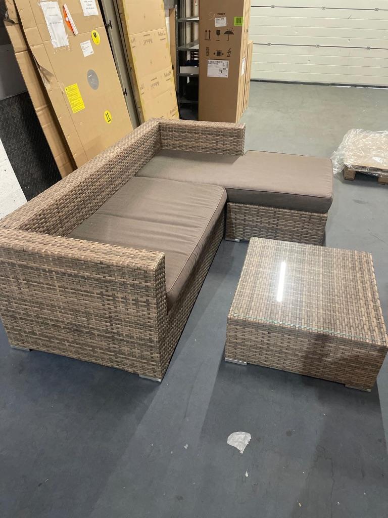 Loungset voor in de tuin, Tuin en Terras, Tuinsets en Loungesets, Ophalen, 5 zitplaatsen, Kunststof, Bank