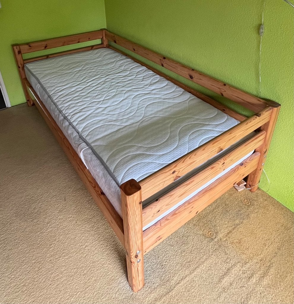 Zeer degelijk Flexa Bed (met matras), Ophalen, Eenpersoons, 210 cm, Hout