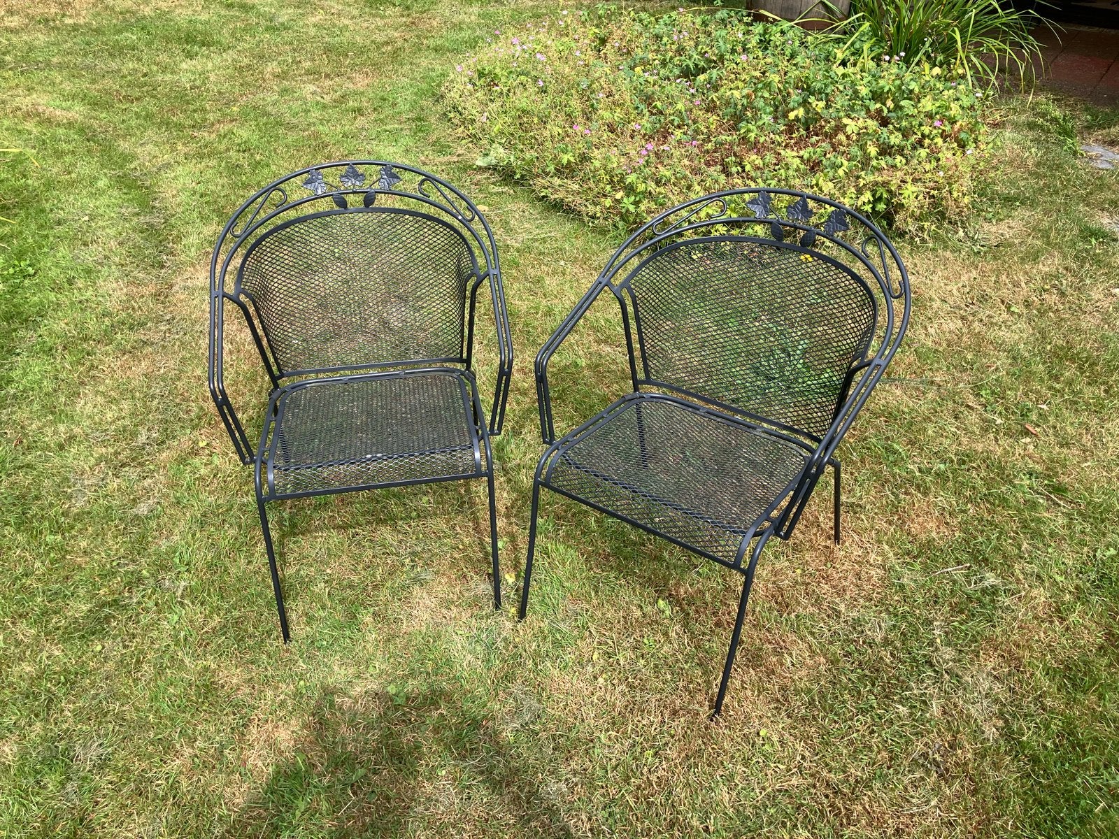 2x Engarden tuinstoelen van metaal met kussens, Tuin en Terras, Tuinstoelen, Ophalen, Gebruikt, Metaal, Stapelbaar