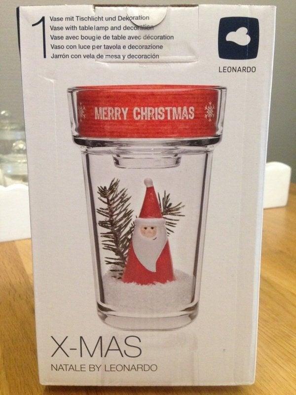 kerst Leonardo natale kerstman 12 cm theelichthouder, Ophalen of Verzenden, Nieuw