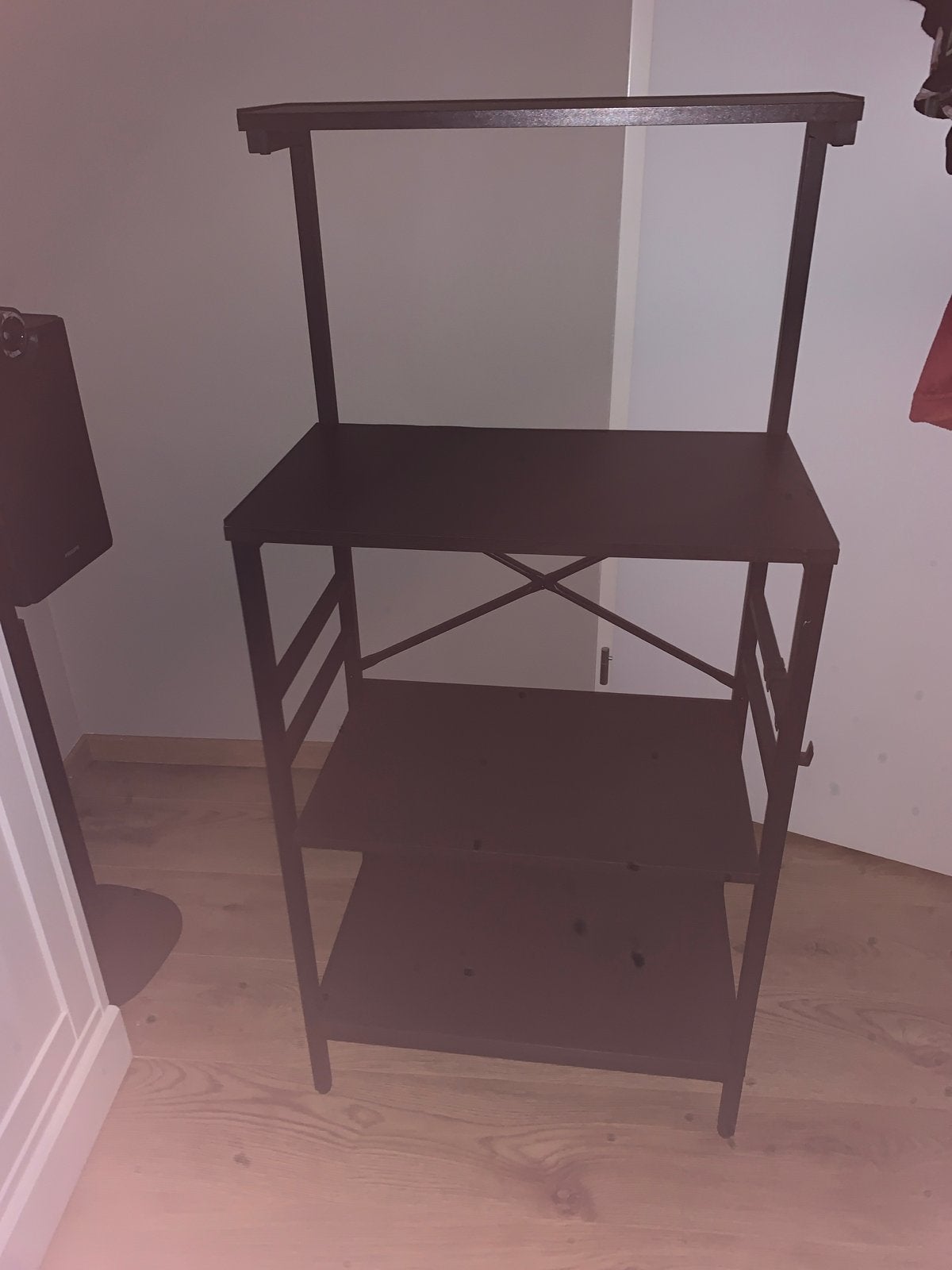 Keukenmeubel voor magnetron of koffiemachine, Ophalen, Zwart, Metaal, Overige typen