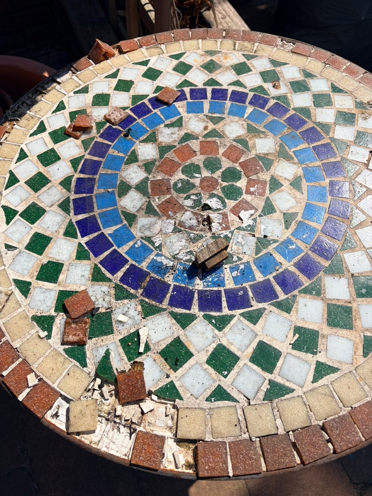 Gratis, mozaïek tuintafel, Ophalen, Gebruikt
