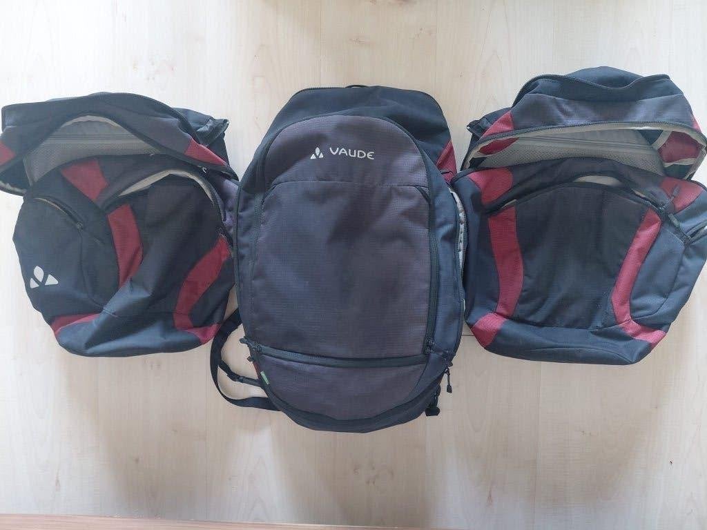 Vaude Karakorum Pro Fietstassenset - 65L Zwart met rood!, Ophalen, Gebruikt, Vaude