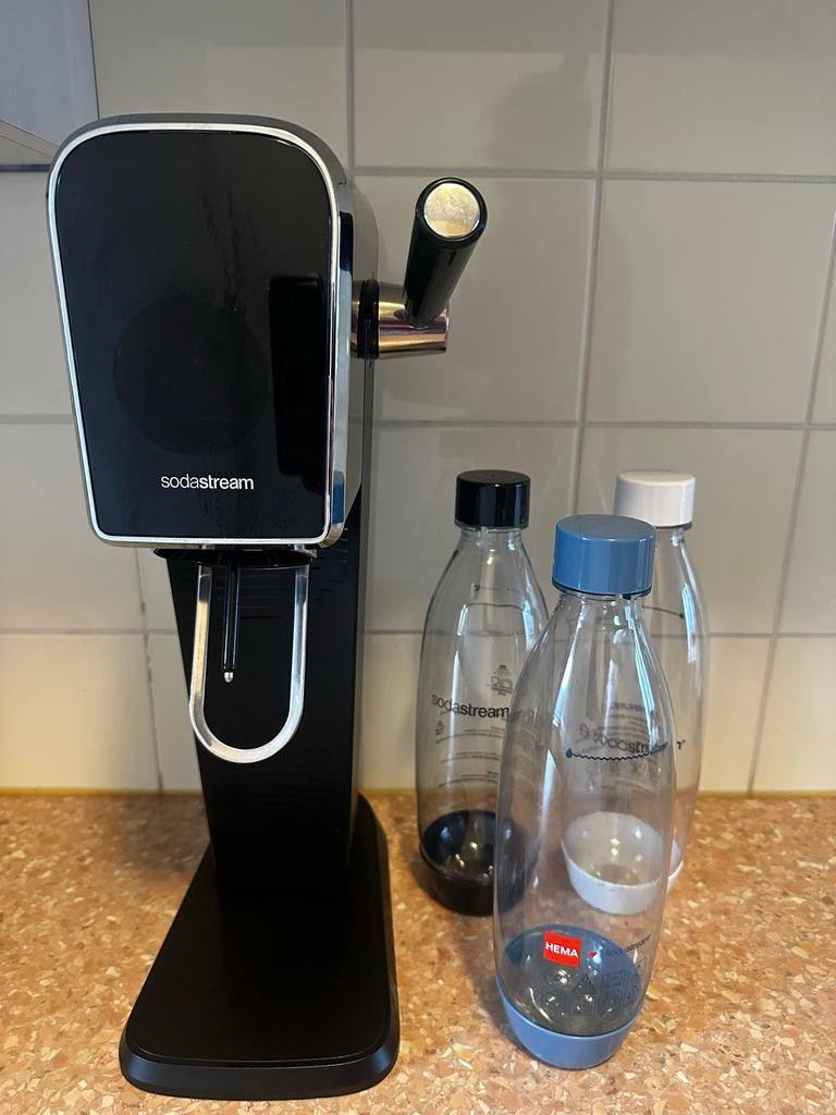 Sodastream met 3 flessen - Zwart, Ophalen, Gebruikt