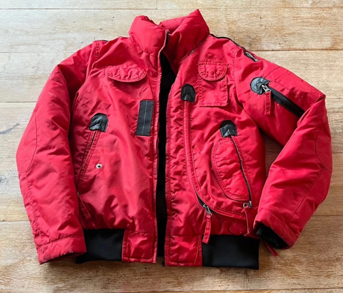 Rode Parajumpers PJS winterjas maat 8 (128), Ophalen of Verzenden, Gebruikt, Jongen, Jas