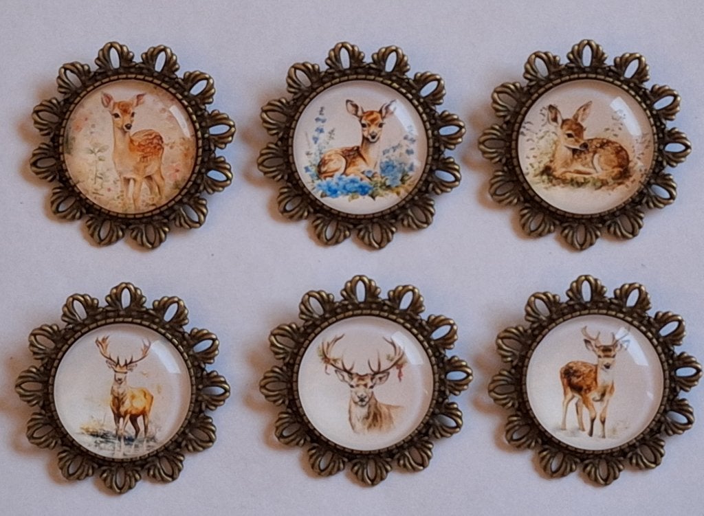Hertjes herten bambi koperkleurige broche broches, Overige materialen, Overige kleuren, Minder dan 4 cm, Nieuw