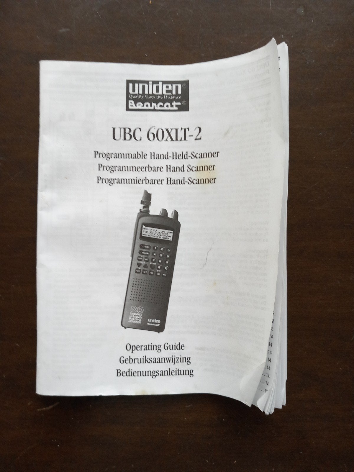 Uniden Bearcat UBC 60XLT-2 Handscanner met Handleiding, Ophalen, Gebruikt, 30 tot 200 kanalen, Draagbaar
