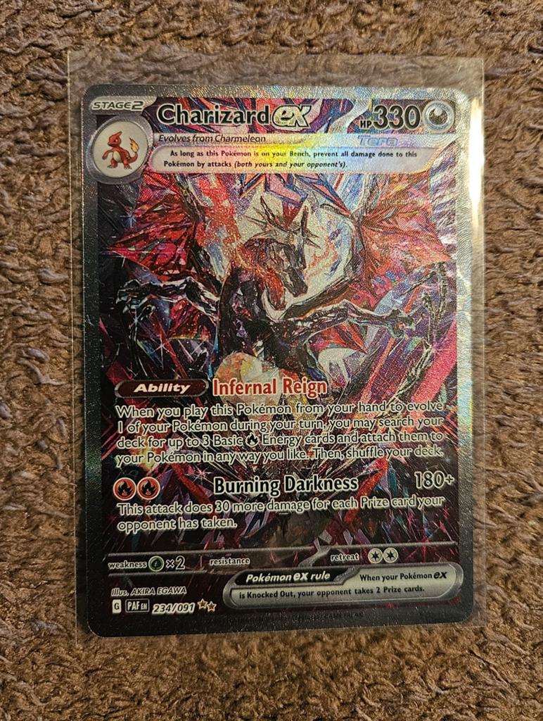Pokemon Charizard EX | #234 Paldean Fates, Hobby en Vrije tijd, Verzamelkaartspellen | Pokémon, Ophalen of Verzenden, Nieuw, Losse kaart