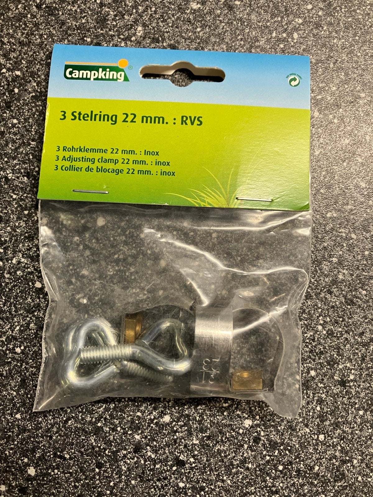 Campking Stelringen  22mm RVS - Nieuw in verpakking, Ophalen of Verzenden, Nieuw