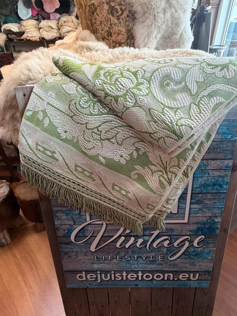 Grandfoulard lindegroen zachte glans 260/194 cm, Huis en Inrichting, Gebruikt, Wit, Djt@dejuistetoon.eu, Ophalen of Verzenden