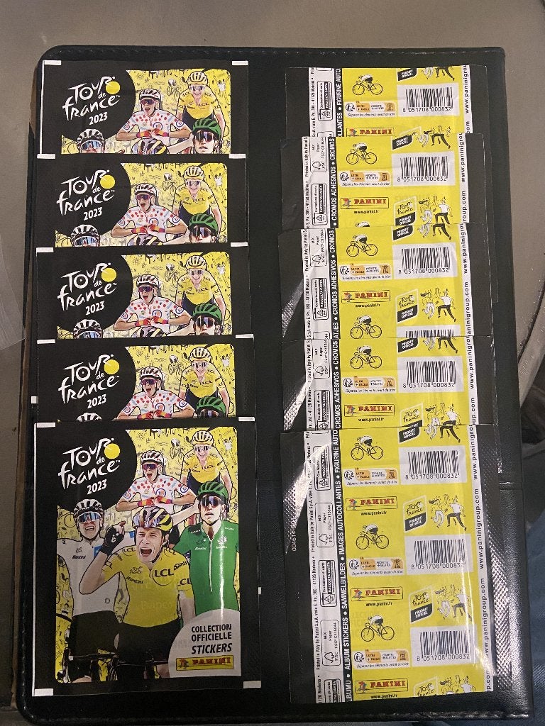 10 Panini zakjes Tour De France 2023, Verzamelen, Ophalen of Verzenden, Zo goed als nieuw, Buitenlandse clubs, Poster, Plaatje of Sticker
