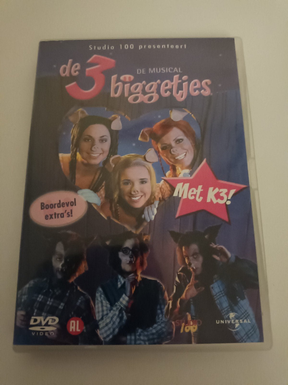 Dvd k3 de 3 biggetjes, Cd's en Dvd's, Alle leeftijden, Ophalen of Verzenden, Zo goed als nieuw, Stand-up of Theatershow